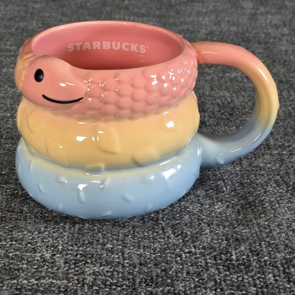 Starbucks 2025 Year of the Snake Mug 14oz Lunar New Year Ceramic Pastel 3D